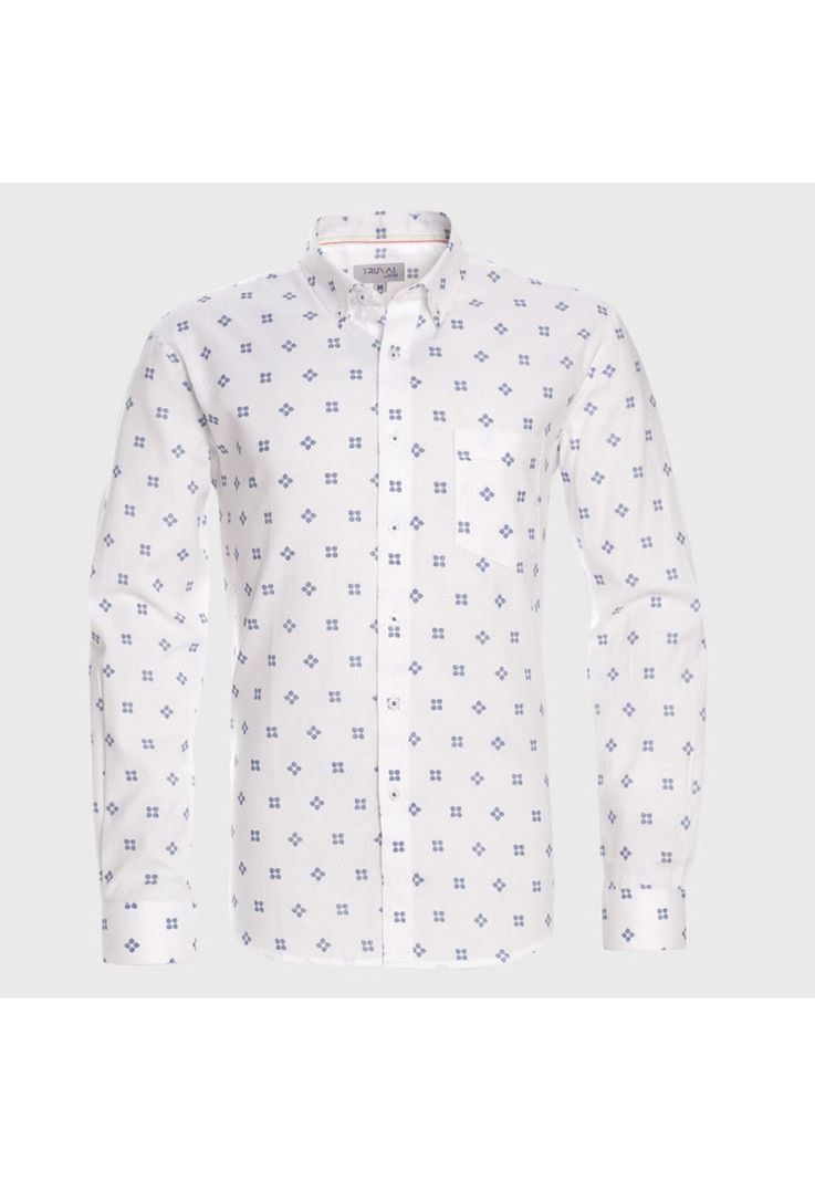 Camisa Manga Larga Oxford Estampada Slim Fit-0