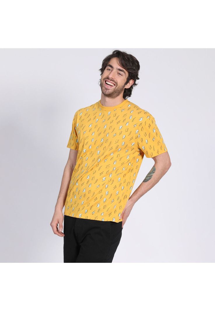 Polera Manga Corta Jersey Print Beige-1