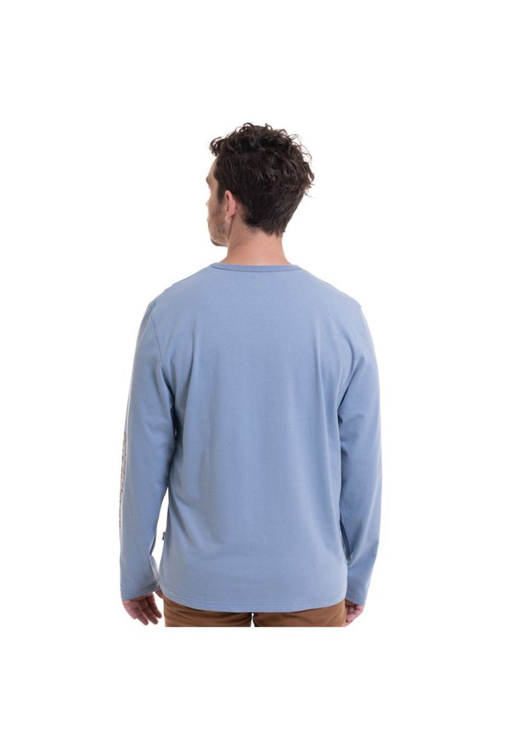 Polera Mangas Estampadas Celeste-1