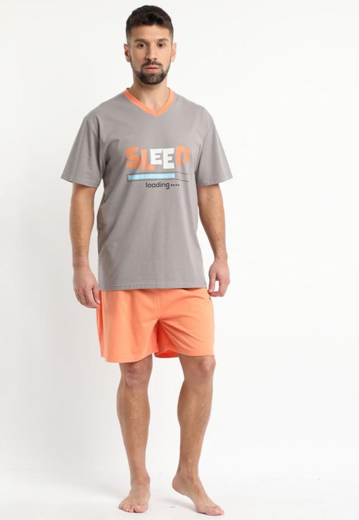 Pijama Jersey Estampado Gris claro-0