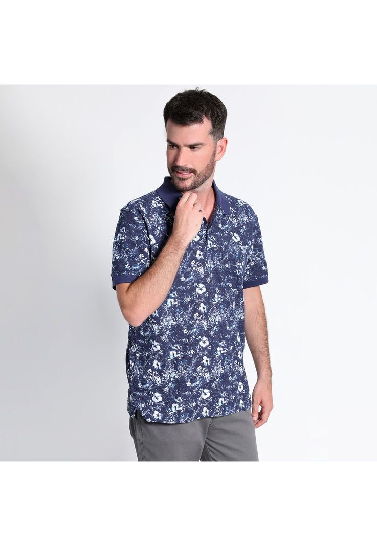 Polera Piqué Estampada Manga Corta Regular Fit-1