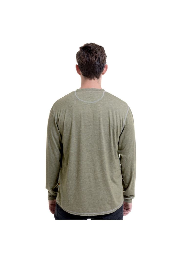 Polera Manga Larga Slub Melange Khaki-1