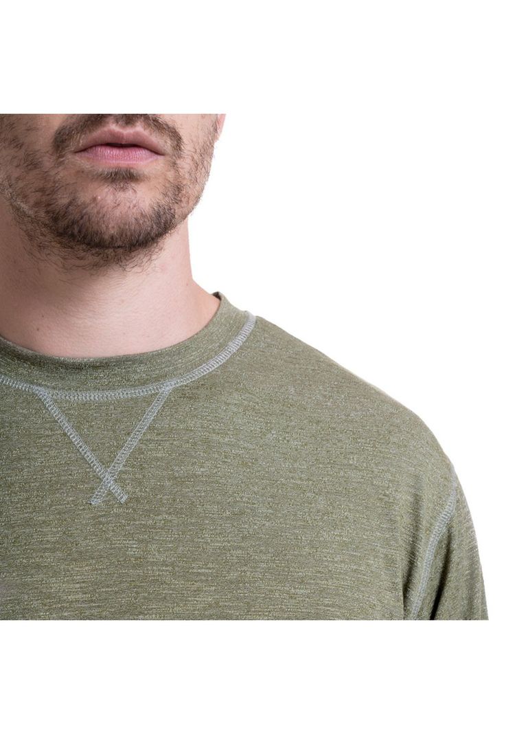 Polera Manga Larga Slub Melange Khaki-3