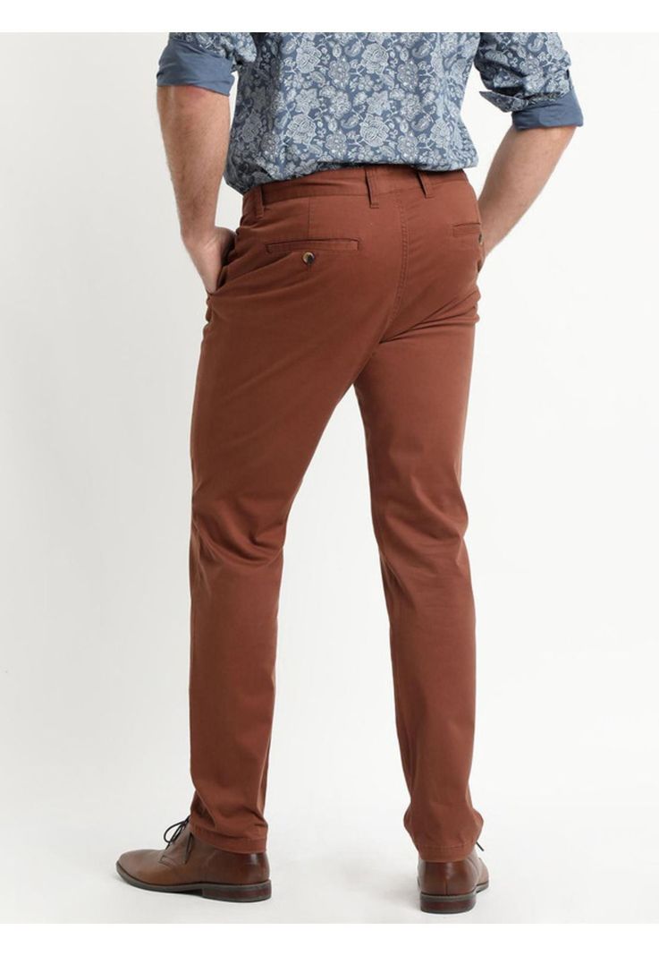 Pantalón Frente Plano Slim Fit Ladrillo-2