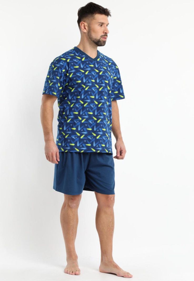Pijama Jersey Estampado Joven Azul-1