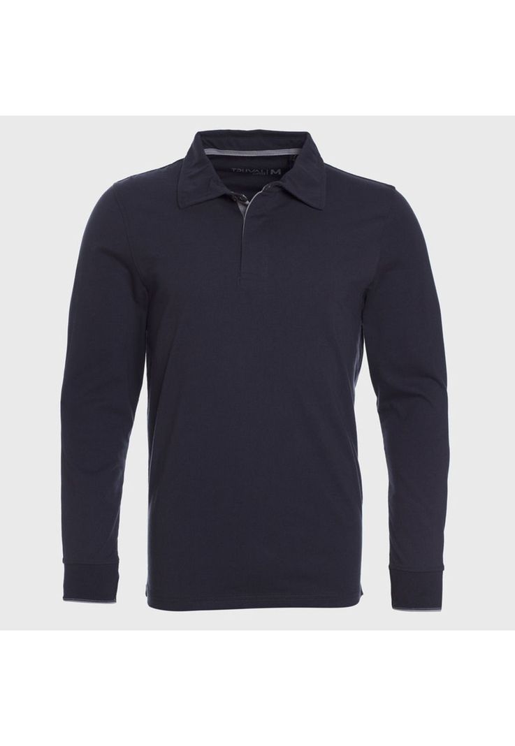 Polera Manga Larga Cuello Camisero Regular Fit-0