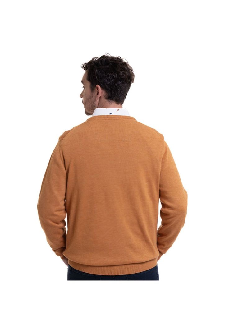 Sweater Cuello V Mostaza-1
