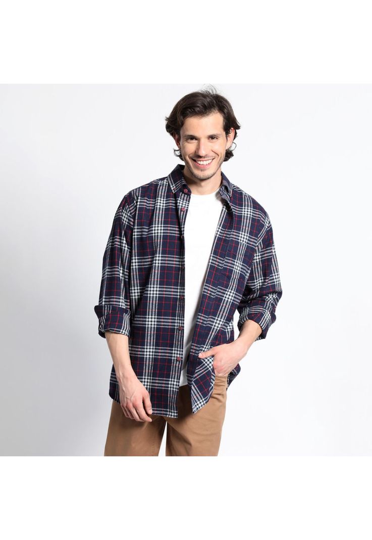 Camisa Manga Larga Franela Regular Fit-0