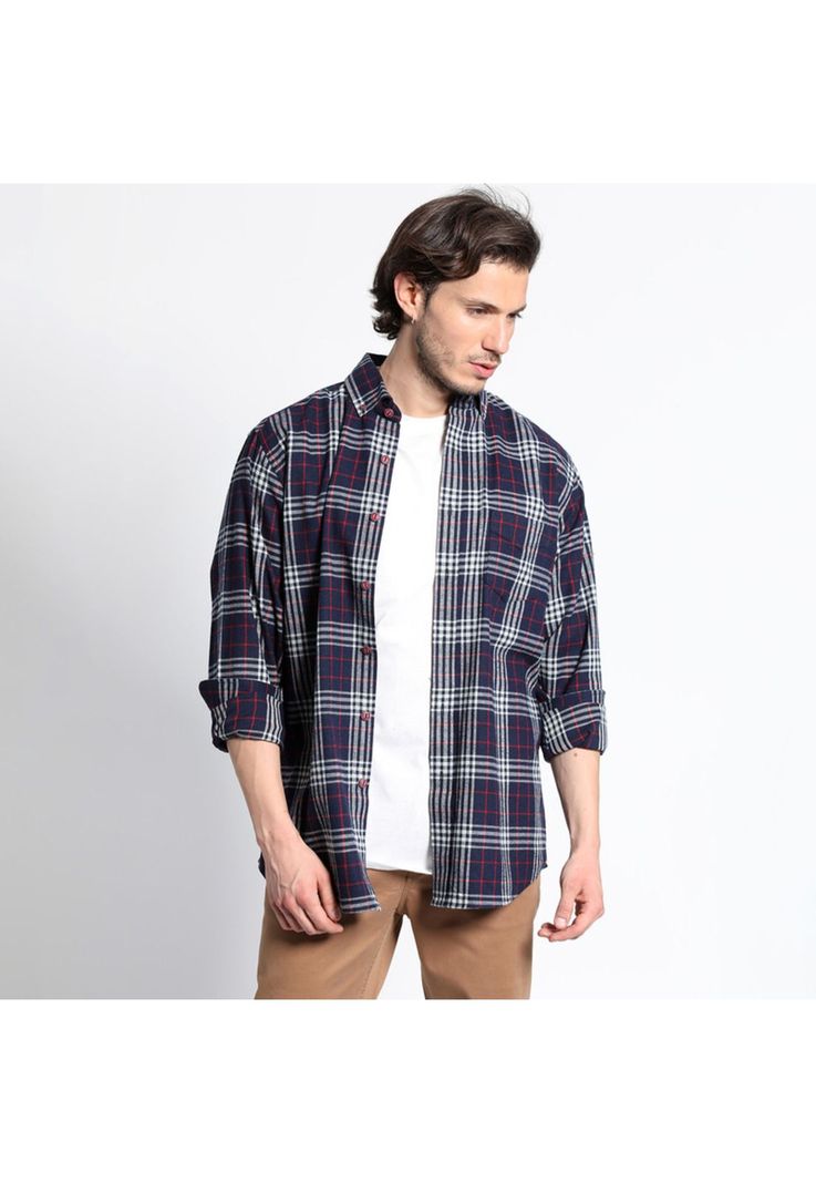 Camisa Manga Larga Franela Regular Fit-1