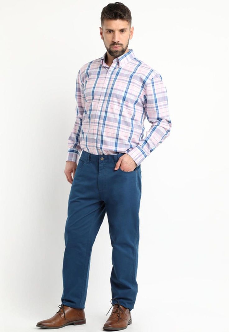 Camisa Fantasia Premium Manga Larga Boton Cuello Rosado-2