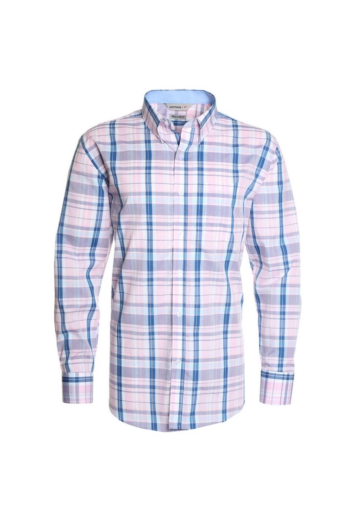 Camisa Fantasia Premium Manga Larga Boton Cuello Rosado-3