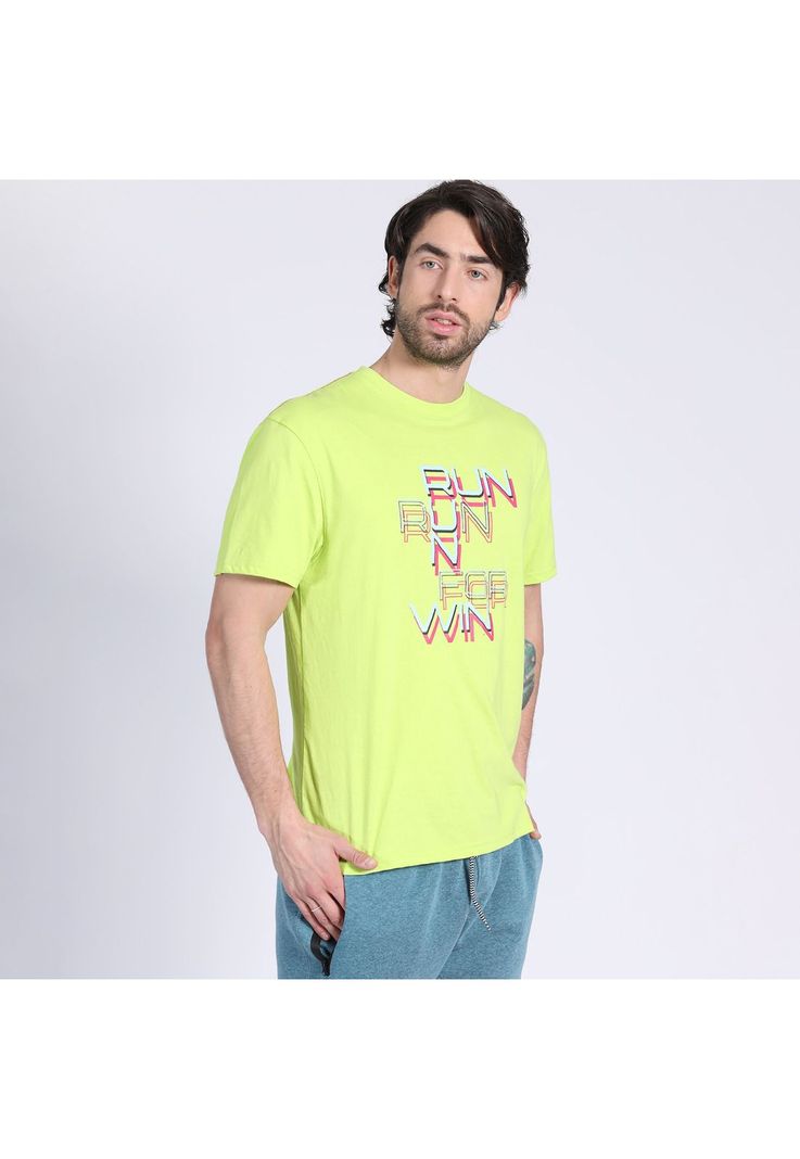 Polera Manga Corta Estampado Sport Limón-0