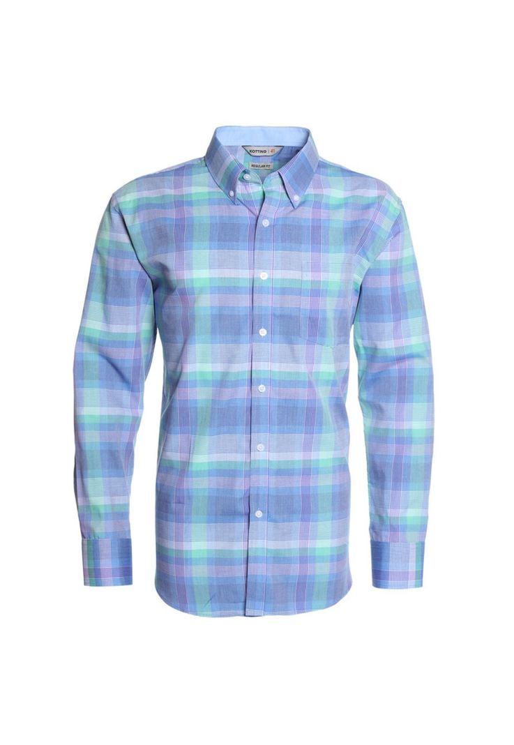 Camisa Fantasia Premium Manga Larga Boton Cuello Celeste-3