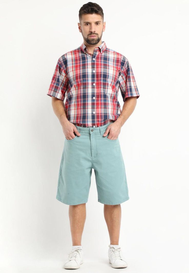 Bermuda Canvas Spandex Verde Claro-2