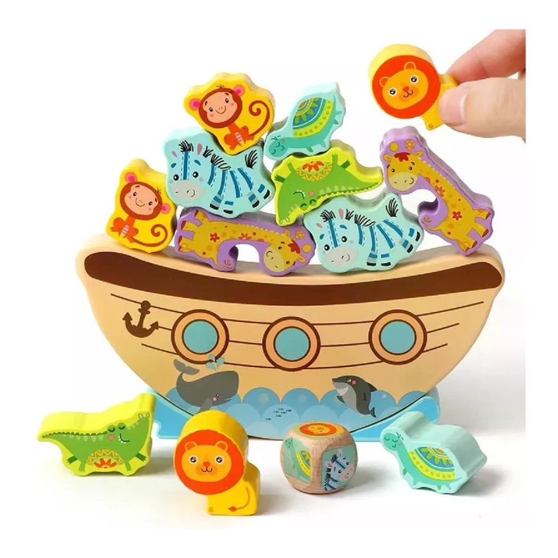 Juego de Equilibrio Arca de Animales de Madera-3