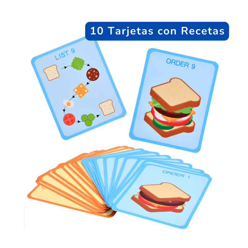 Hamburguesa Apilable de Madera Juguete de Simulación-2