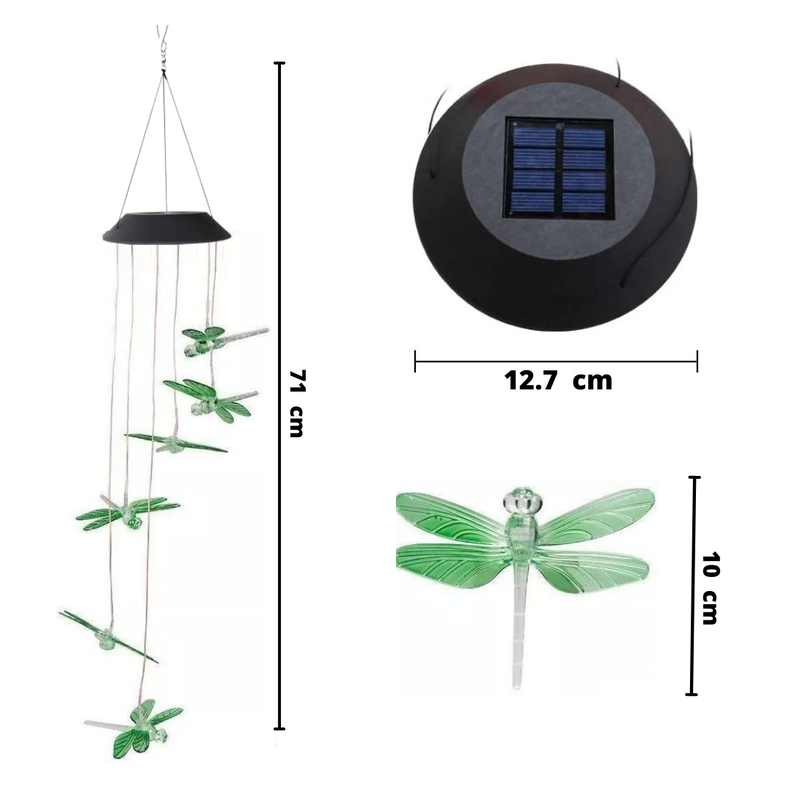 Colgante Solar Libélulas Luz Multicolor-1