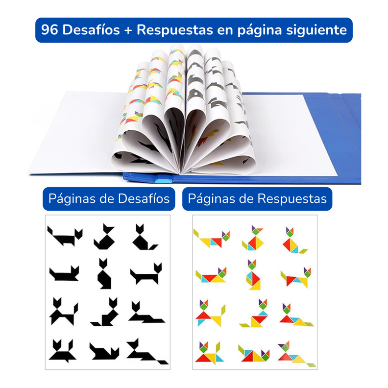 Tangram Magnético Libro 96 Desafíos Rompecabezas -1