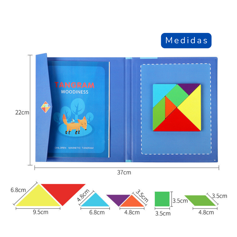 Tangram Magnético Libro 96 Desafíos Rompecabezas -2