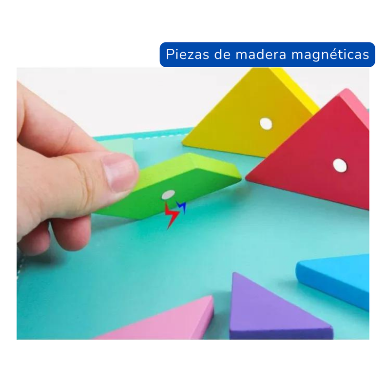 Tangram Magnético Libro 96 Desafíos Rompecabezas -3