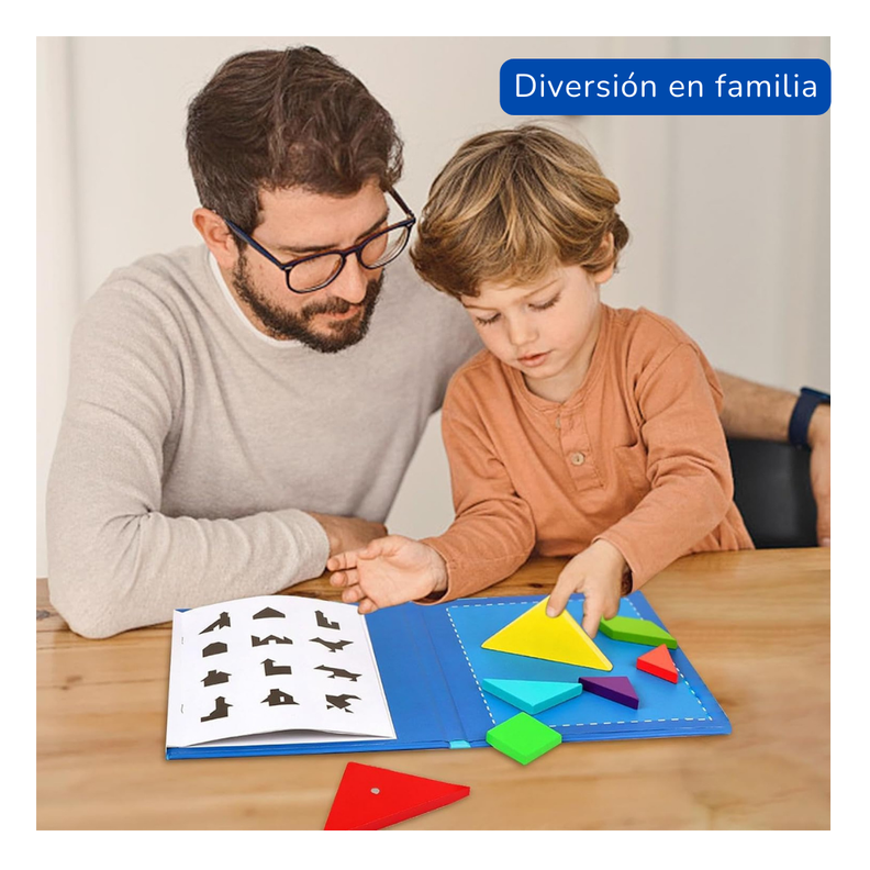 Tangram Magnético Libro 96 Desafíos Rompecabezas -4