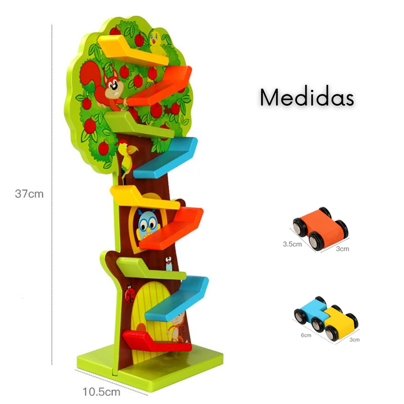 Pista Árbol de Madera con Autos-4