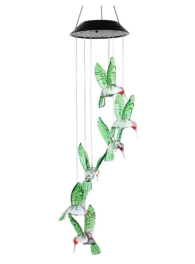 Colgante Solar Colibrí Luz Multicolor Decorativo-0