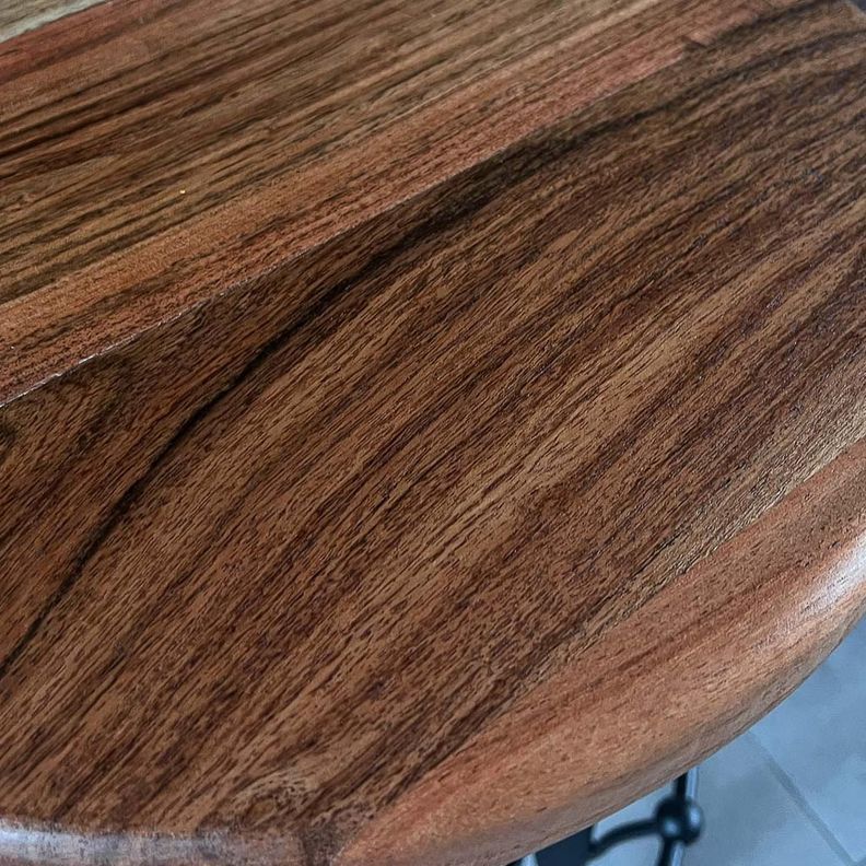 Taburete giratorio madera Acacia natural pletina en respaldo-4
