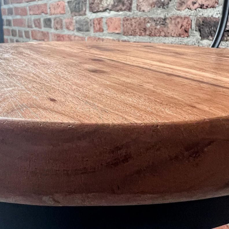 Taburete giratorio madera Acacia natural barritas en respaldo-4