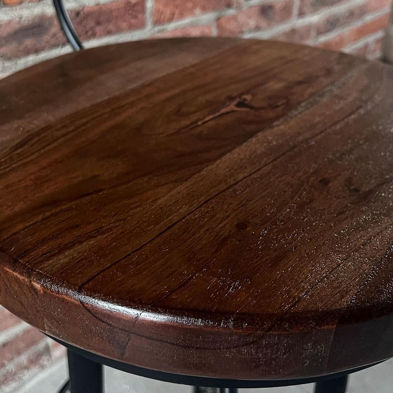 Taburete altura regulable madera acacia color nogal barrita-5