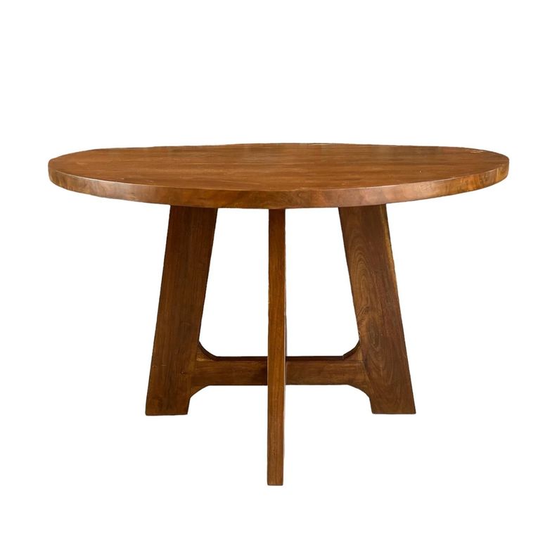 Mesa de Comedor Redonda Madera Teca Modelo Patrick-0