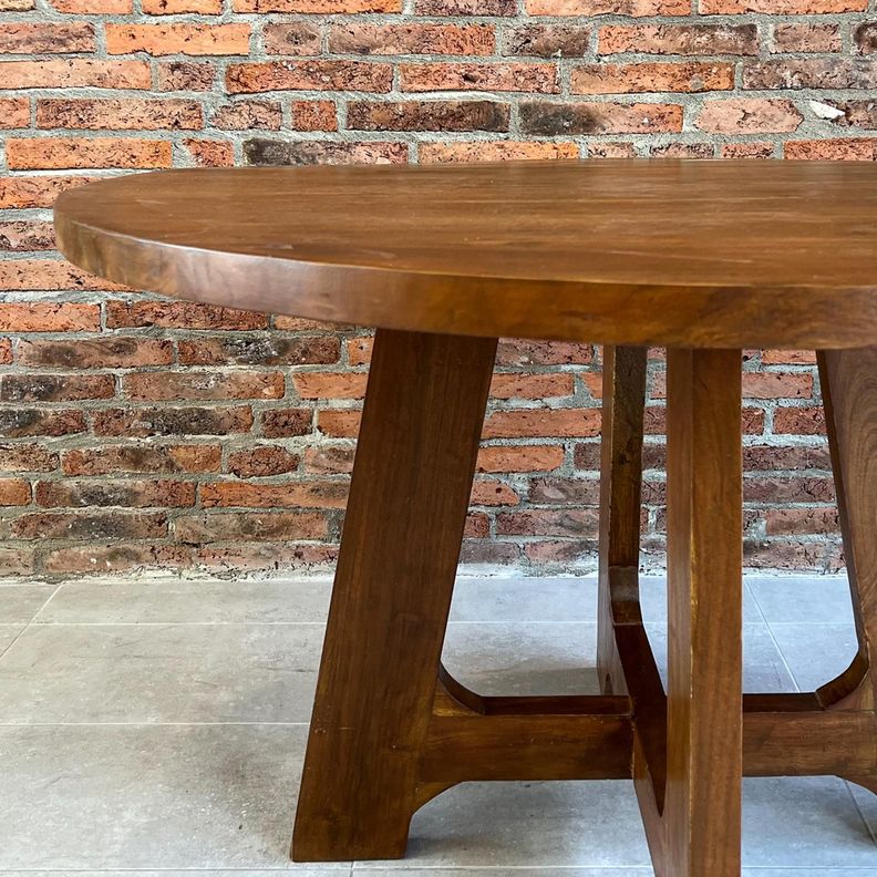 Mesa de Comedor Redonda Madera Teca Modelo Patrick-7