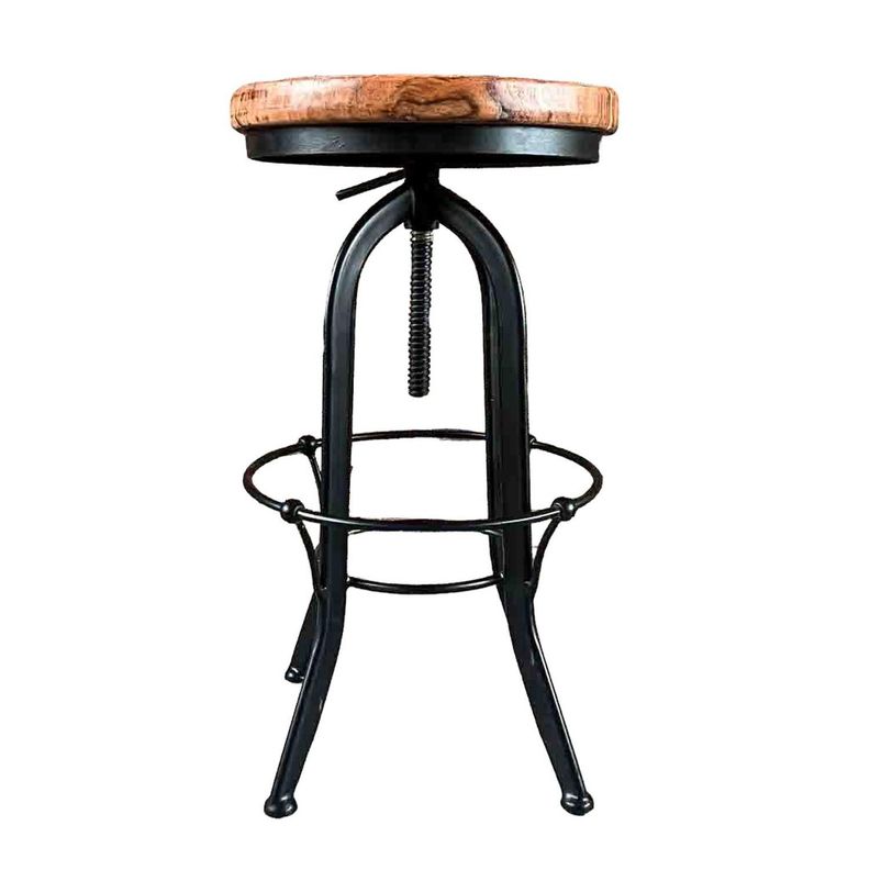 Taburete giratorio madera acacia color natural-0