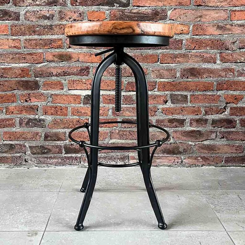 Taburete giratorio madera acacia color natural-1