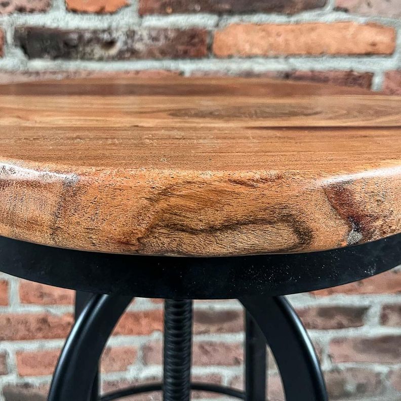 Taburete giratorio madera acacia color natural-3