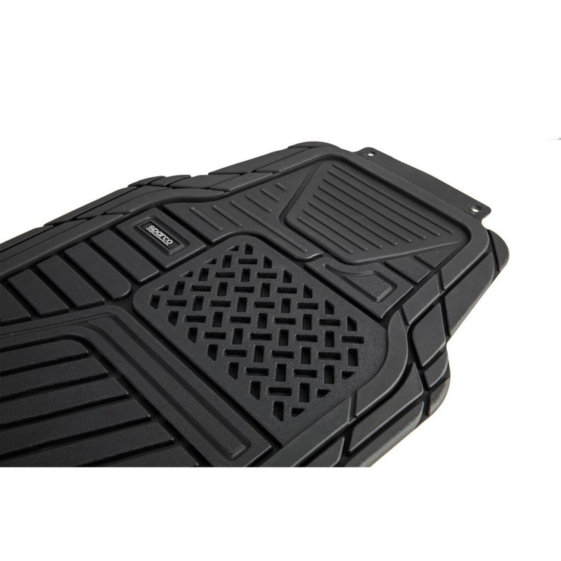Piso Alfombra Para Auto De Goma Set Sparco Negro-1