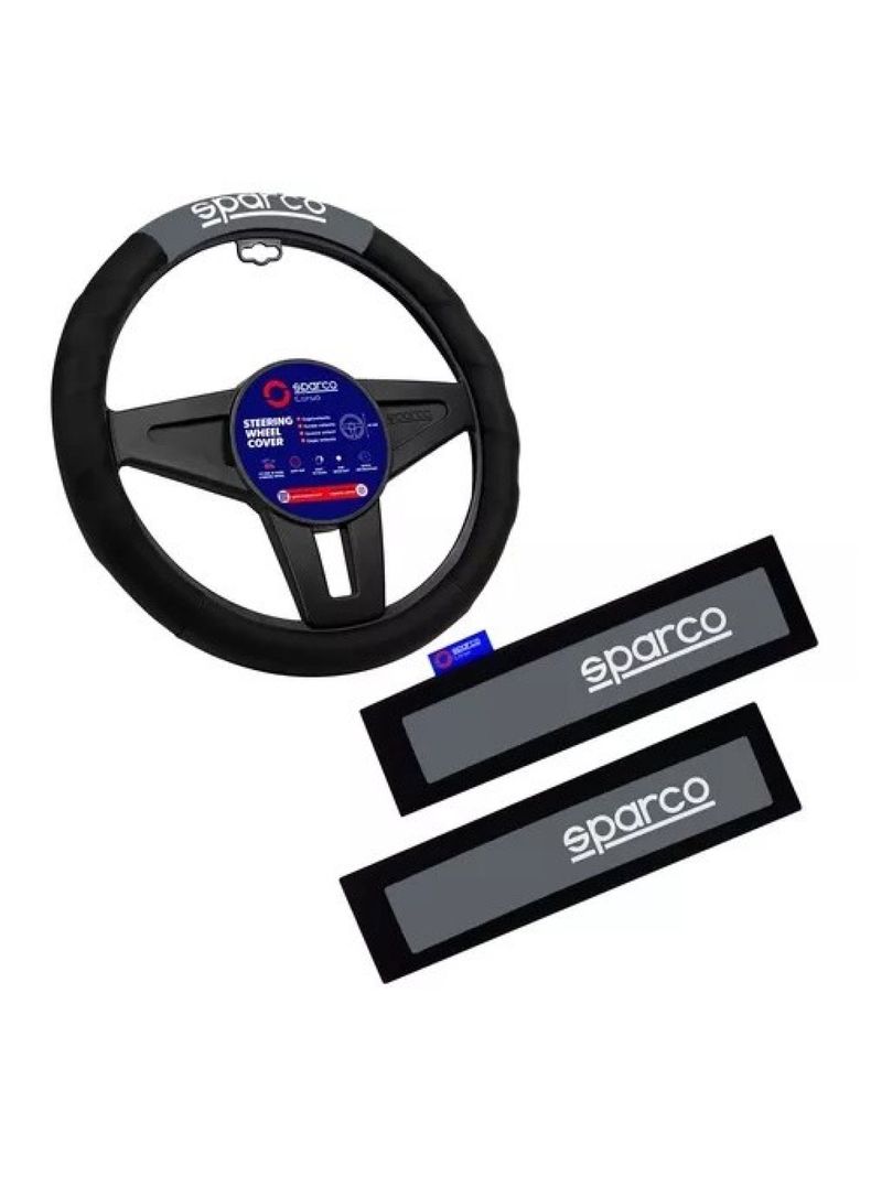 Cubre Volante + Cubre Cinturon Auto Sparco Universal Spc1111-1