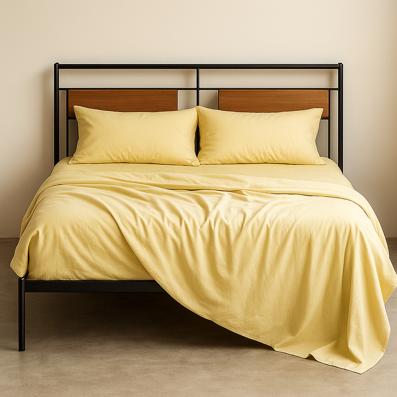 Sábana 1½  Plazas 800 Hilos Liso Amarillo v4 7EF