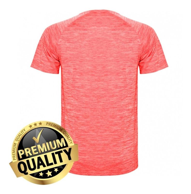 Polera Deportiva De Poliéster Manga Corta Jaspeado - Naranjo-2