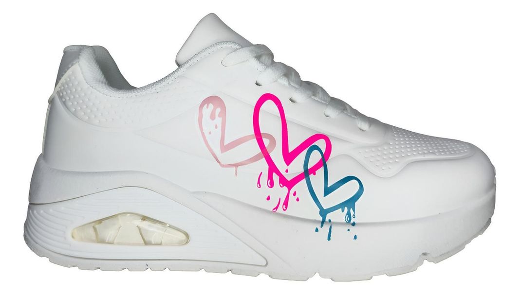 Zapatillas Urbanas Con Corazones Artísticos Y Amortigua 7624