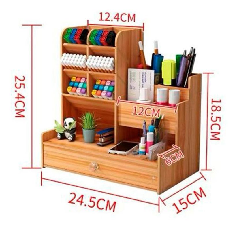 Organizador De Escritorio - Oficina Portalápices Con Cajón-1
