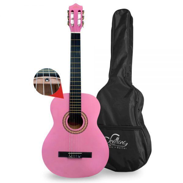 Guitarra Sevillana Rosada 39 Pulgadas Con Alma Y Funda-1