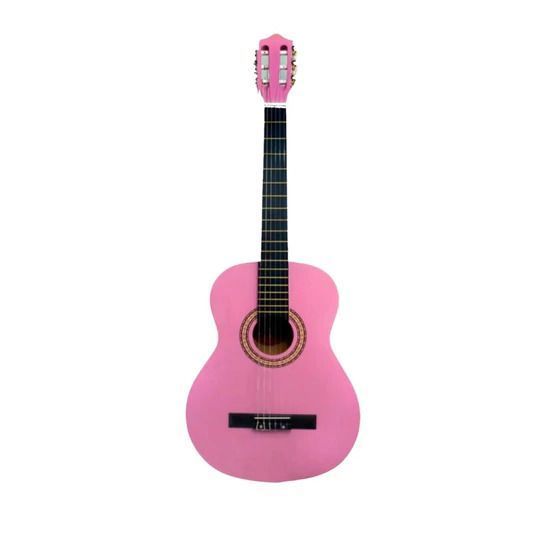 Guitarra Sevillana Rosada 39 Pulgadas Con Alma Y Funda-0