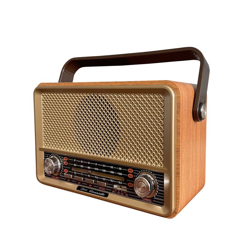 Radio Portatil Retro AM/FM Bluetooth Mlab Grosseto Recargable-0