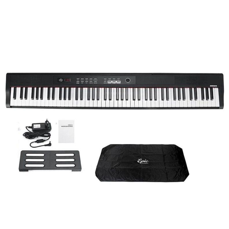 Teclado Digital Portatil De 88 Teclas Epic Con Funda-0
