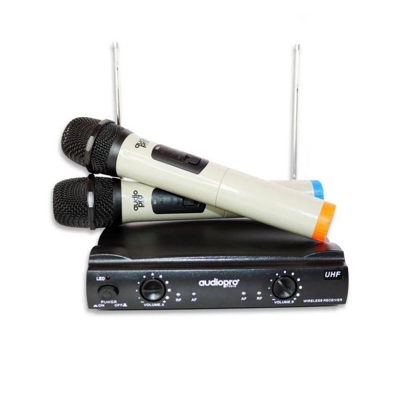 Microfono Inalambrico Doble Vocal UHF Audio Pro AP02040-0
