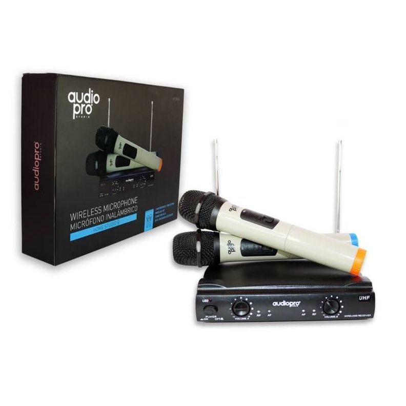 Microfono Inalambrico Doble Vocal UHF Audio Pro AP02040-1