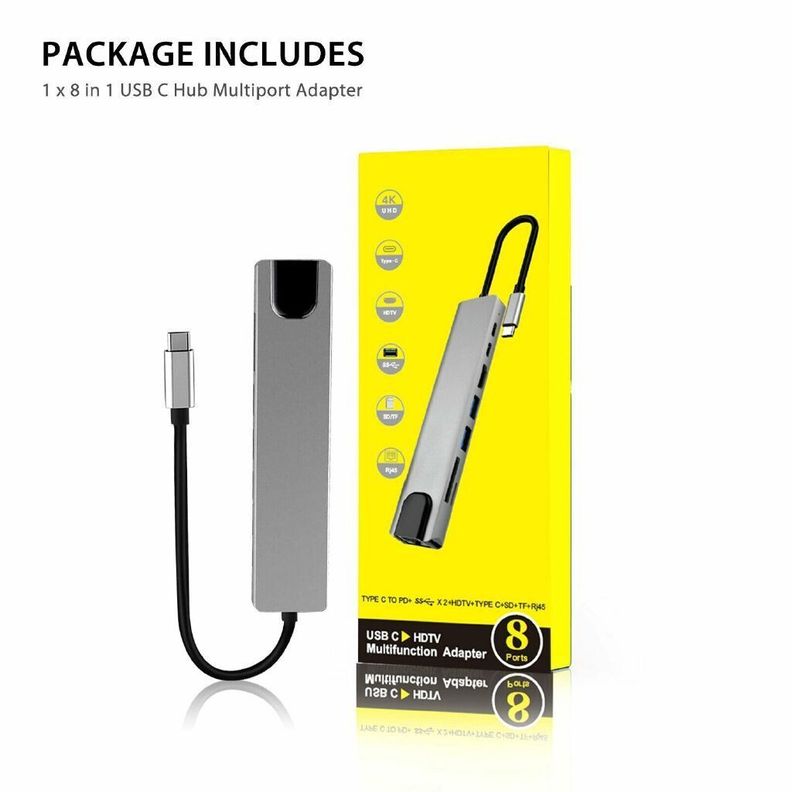 Hub Usb Tipo C 8 En 1 Docking Station-1