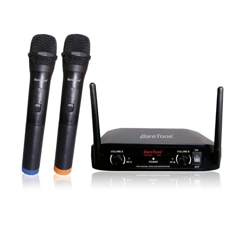 Microfono Inalambrico Doble UHF Profesional Baretone WM1802-0