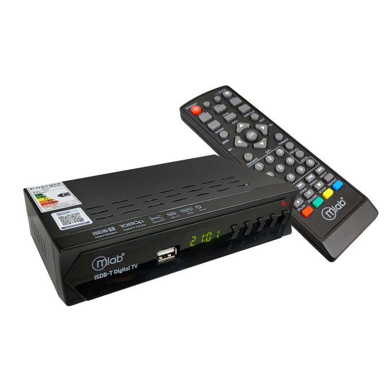Decodificador Senal TV Digital ISDB-T Terrestre Mlab Con Antena 5DBI y cable HDMI
